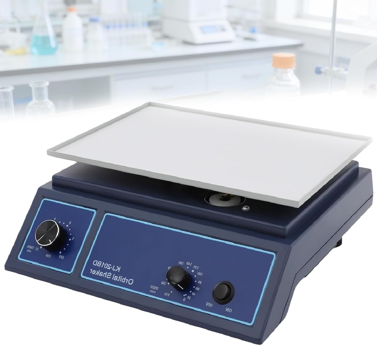 Agitador rotador horizontal de laboratorio, agitador orbital con velocidad ajustable de 20 a 210 RPM, capacidad de carga máxima de 1 kg, modos de funcionamiento temporizado y continuo para mezclar y