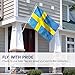 Anley Fly Breeze 3x5 Foot Sweden Flag - Vivid Color and Fade proof - Canvas Header and Double Stitched - Swedish Banner Flags Polyester with Brass Grommets 3 X 5 Ft