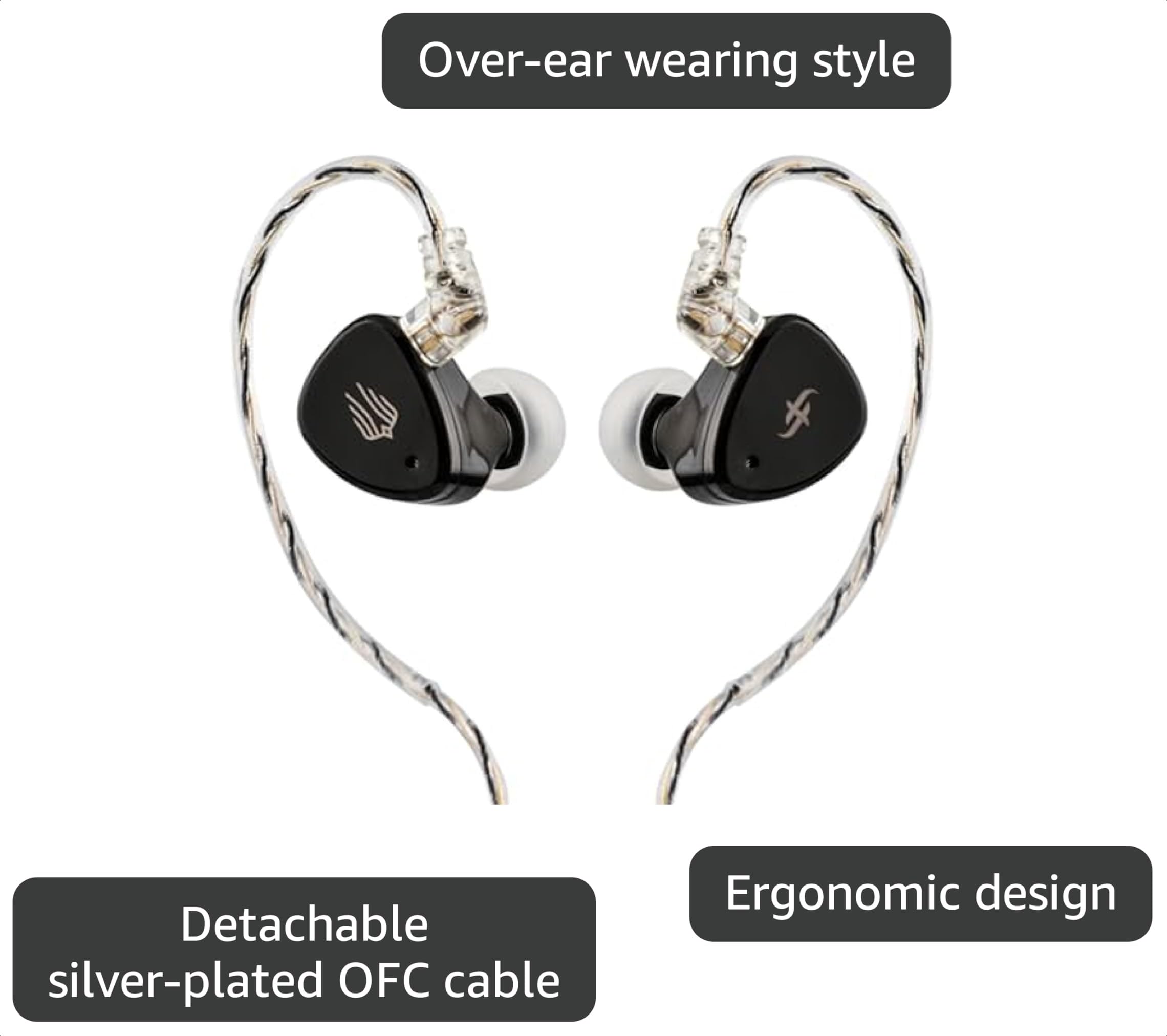 SIMGOT EM6L in Ear Monitor 1DD 4BA Hybrid Driver IEM Earphones GamingHiFi Wired Earbuds with 3D-Printed Resin Housing with Detachable Silver-Plated Cable for Musician Audiophile product thumbnail 4