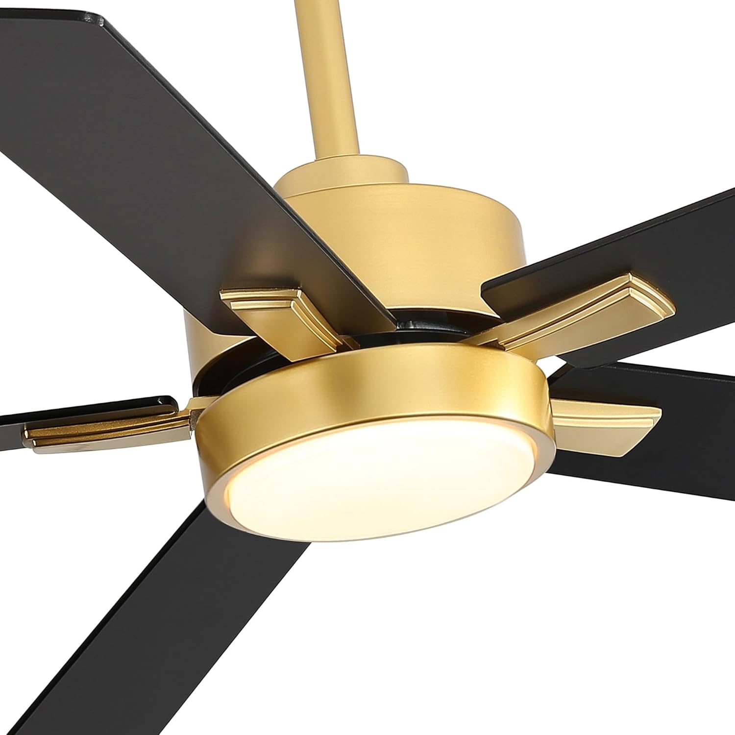 Close-up of Breezary ceiling fan motor housing and light