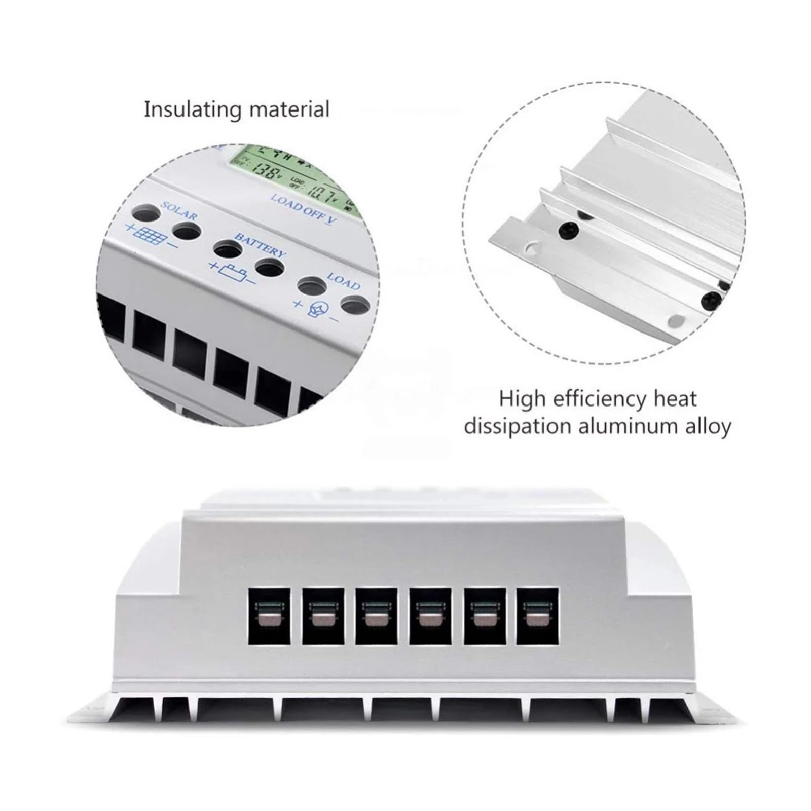 Regolatore di Carica Pannello Solare, Regolatore di Carica Solare MPPT 60A 80A Auto 12V 24V Max 50VDC Regolatore Solare con Ingresso Display LCD Uscita USB 5V 1.5A(60A (L60))