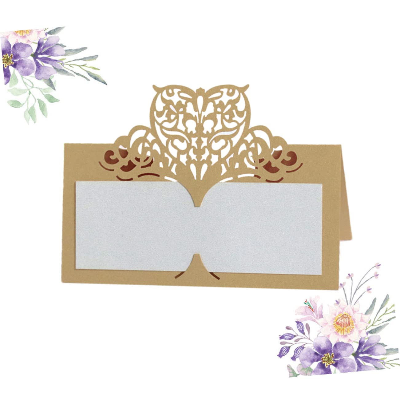 STOBAZA 3 Sets Stabiler Papier Tischkarten Für Hochzeit Party Bankett Beige Golden Finish 50 Stück * 3