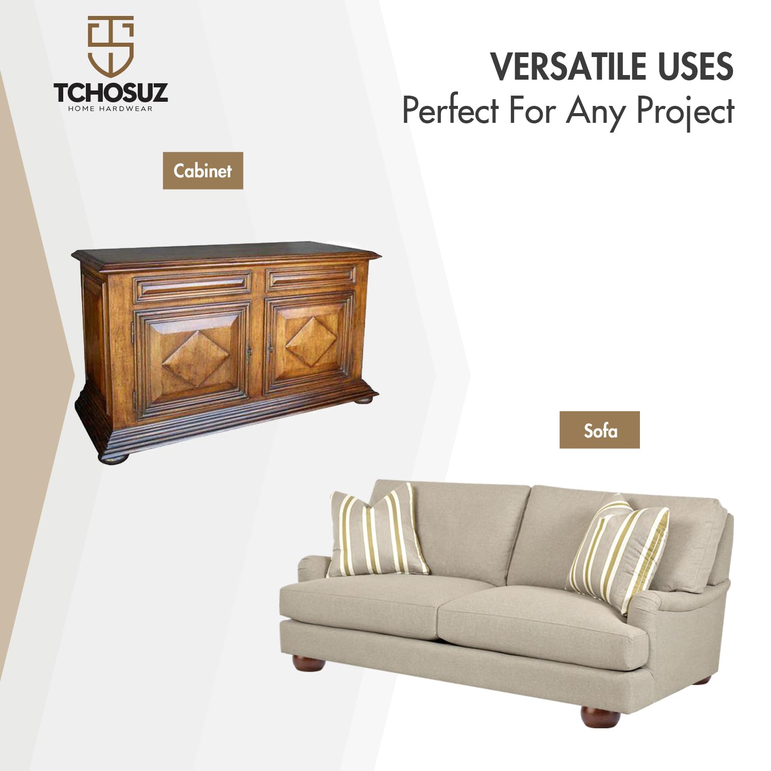 TCHOSUZ 2 inch / 5cm Wooden Furniture Legs - Image 2