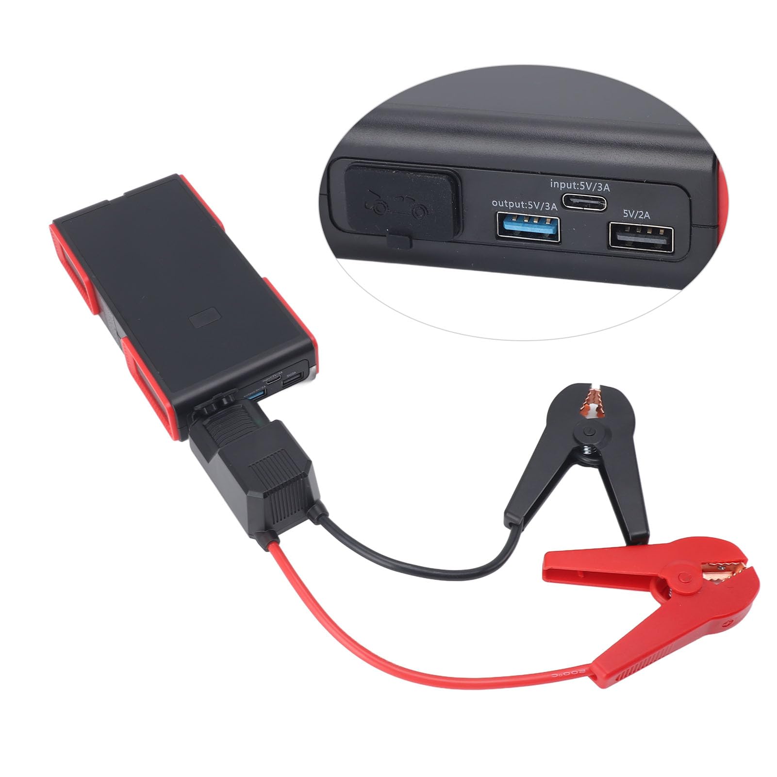 Batterie au Lithium de Démarreur de Voiture 99800mAh, Bloc d'alimentation de Secours Portable avec Lampe de Poche pour Une Utilisation en Extérieur