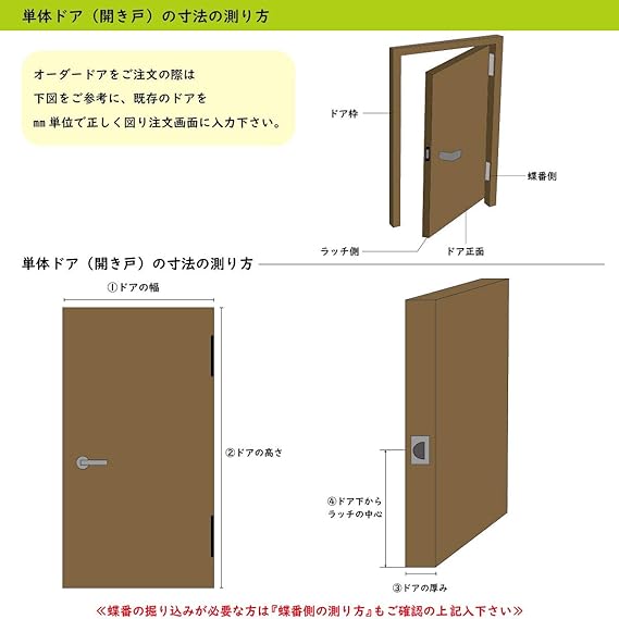 Amazon オーダードア 開き戸 ドアスコープ付 トイレ用 W900mm以下 H10mm以下 ドア