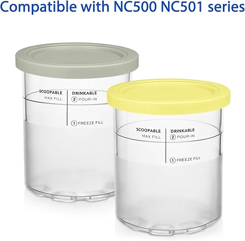 Miniatura 2 de LOMILD Recipientes de helado de 24 onzas, repuesto para pintas y tapas Ninja Creami Deluxe, paquete de 2, compatibles con máquinas de helados NC500