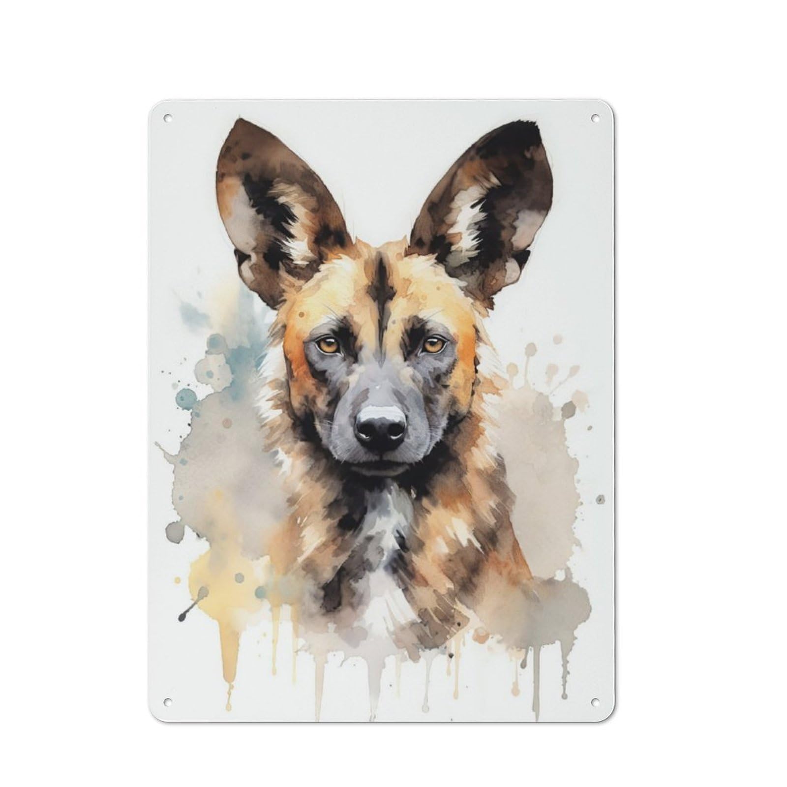 Junmoney Men's Wild African Dog Metal Wall Decor Sign For And Diy Fans, Father's Day, Birthday Or Christmas Gift, 40X30cm
