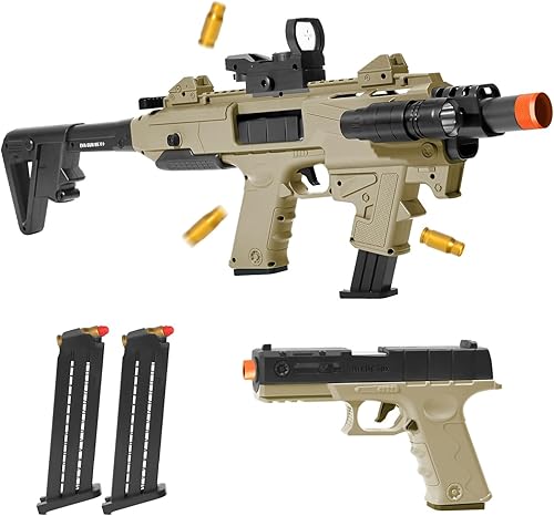 Pistola de juguete realista, pistola de mano de dardos de juguete de bala suave, pistola de bala suave, carcasa de espuma de expulsión, con 2 clips