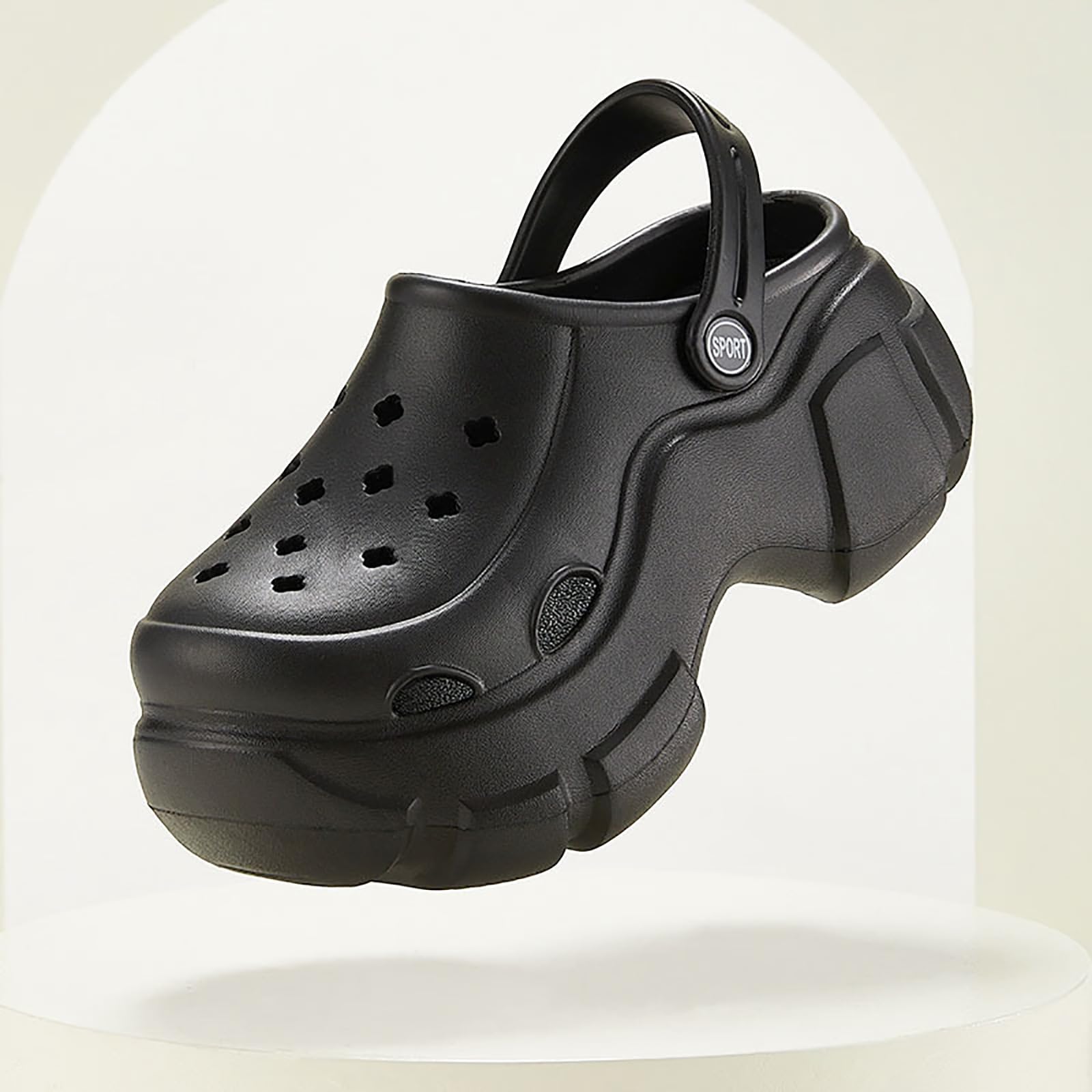 Solaud Zuecos de Plataforma para Mujer Bloqueo de Color Suave Cómodo Antideslizante Tacón Alto Exterior Playa Piscina Jardín Zuecos Sandalias