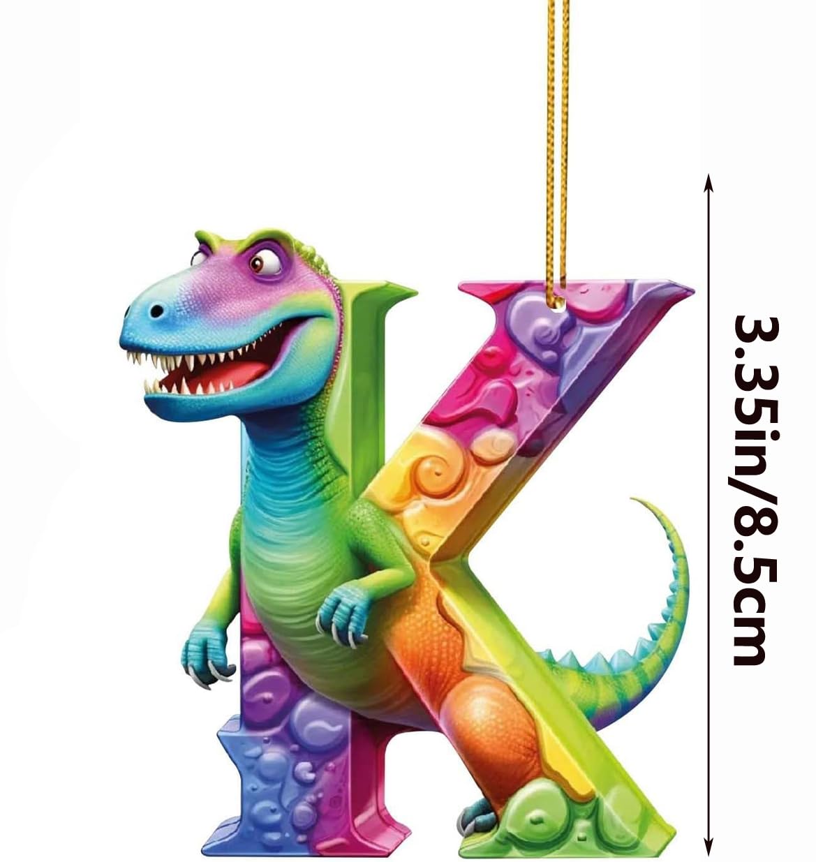Weihnachten Dinosaurier Glas-Hängedekoration – 26 Buchstaben Mit Dino-Designs, Bunt & Lustig Für Den Weihnachtsbaum