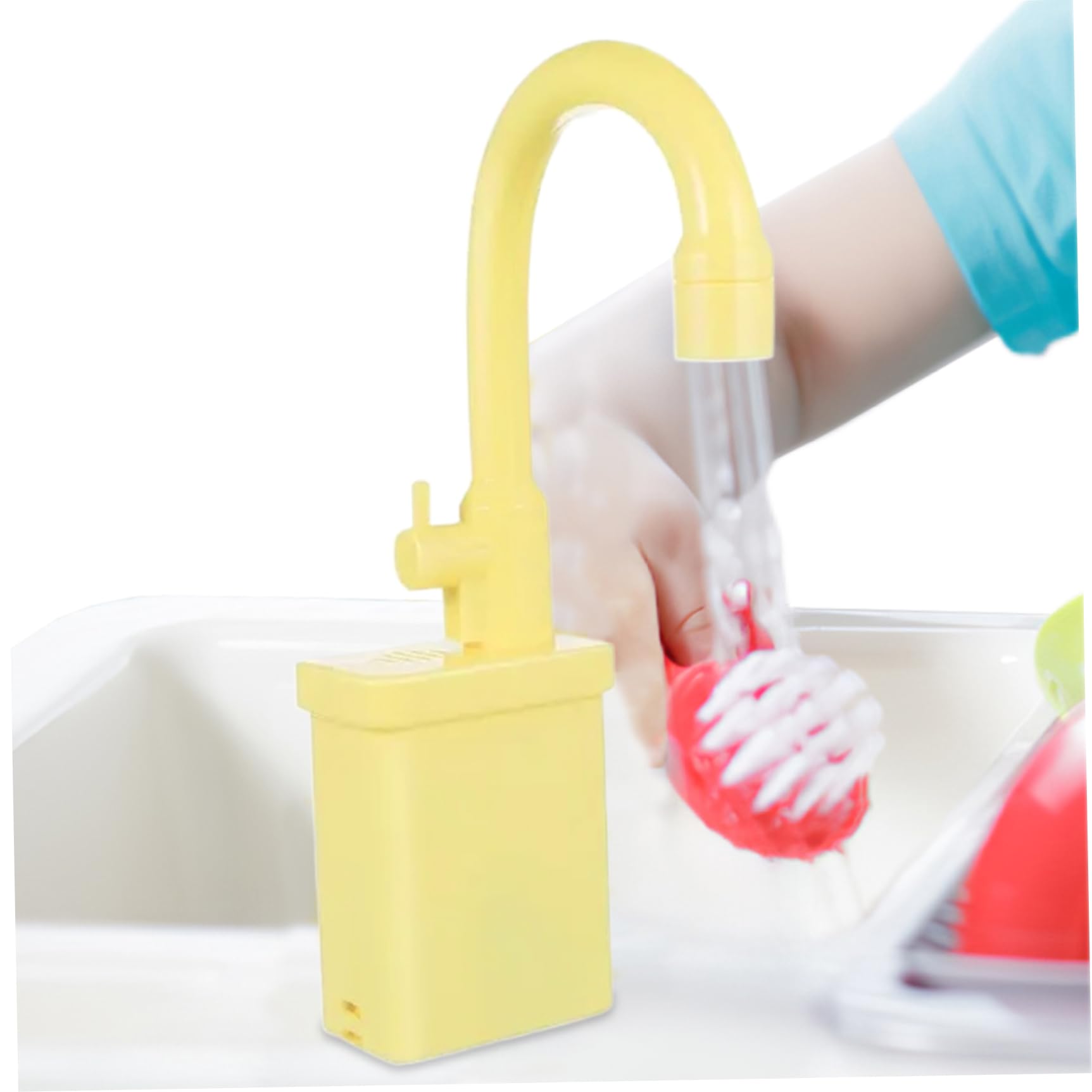 Rubinetto per lavandino giocattolo, lavandino giocattolo in plastica con acqua corrente, 6, 1x10, 8" rubinetto per lavello da cucina di ricambio accessori per casetta da gioco per bambini bambine