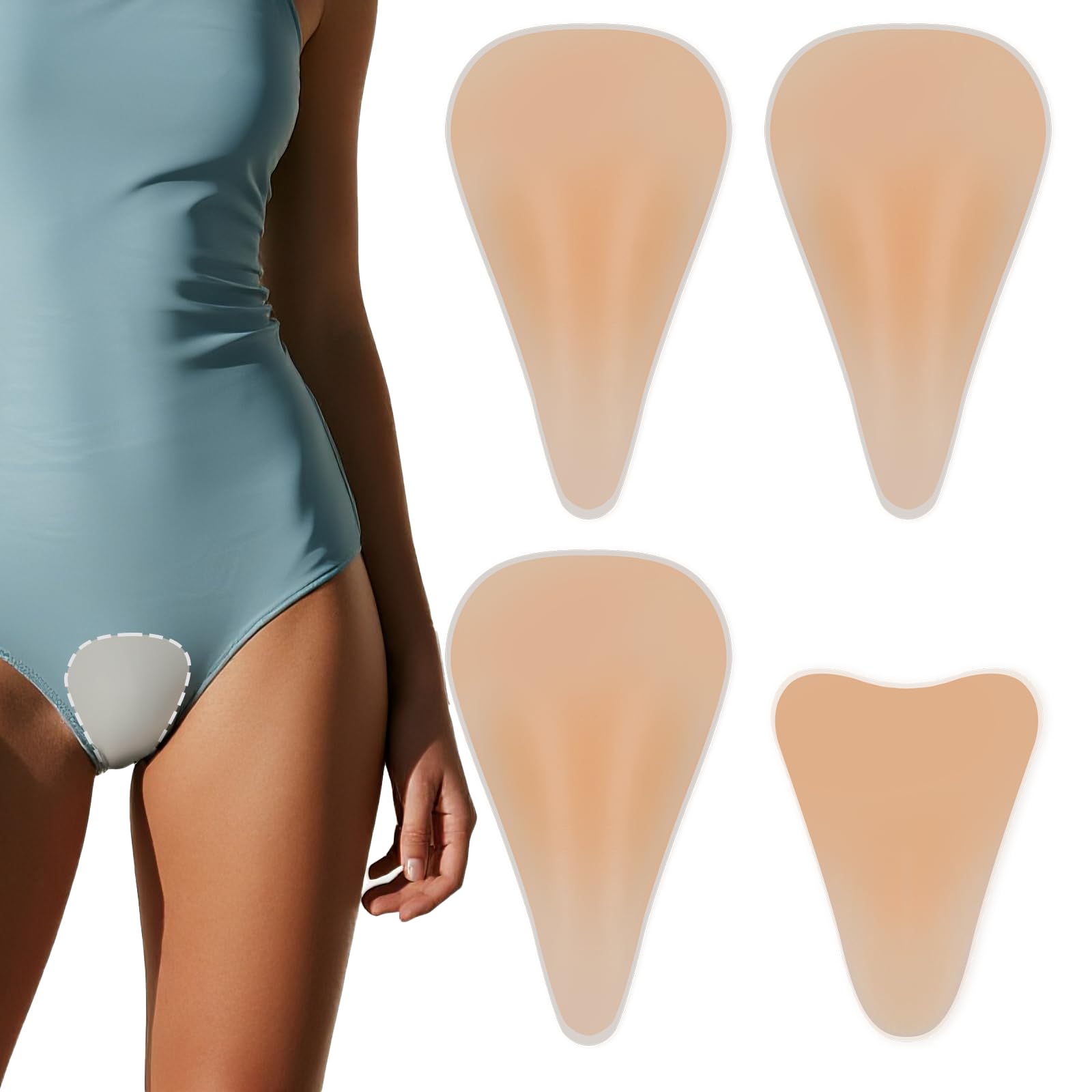Seamless Modesty Cover, Invisible Silicone Insert, Discreet Underwear Guard, Smooth Front Concealer Pad, Comfort Wear Protector for Women (4 Pack)-image-9