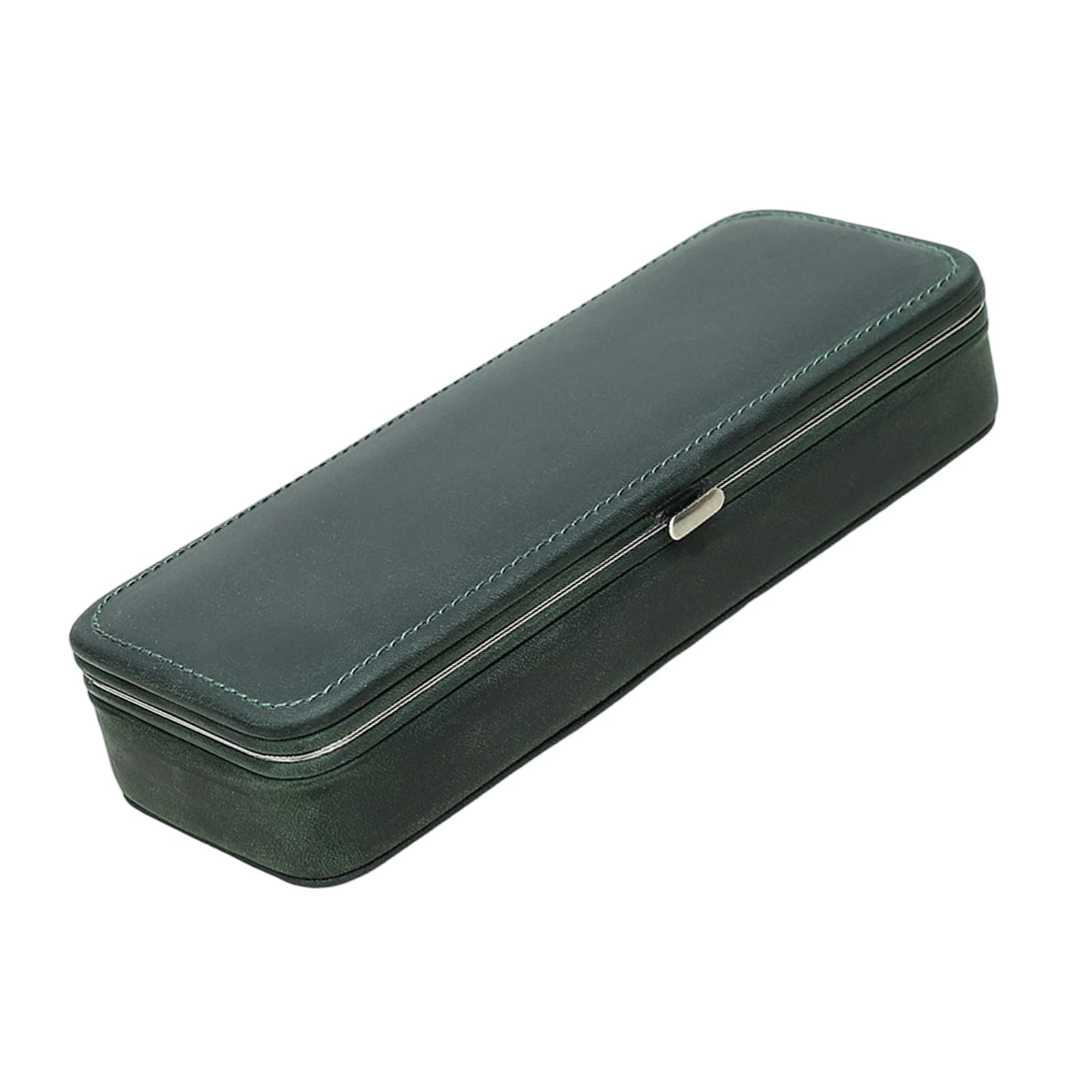 Kaeltsyn Framed Leather Pen Holder with 3 Pen Slots and Card Slot, Portable Rectangular Organizer for Study Desk Travel Use