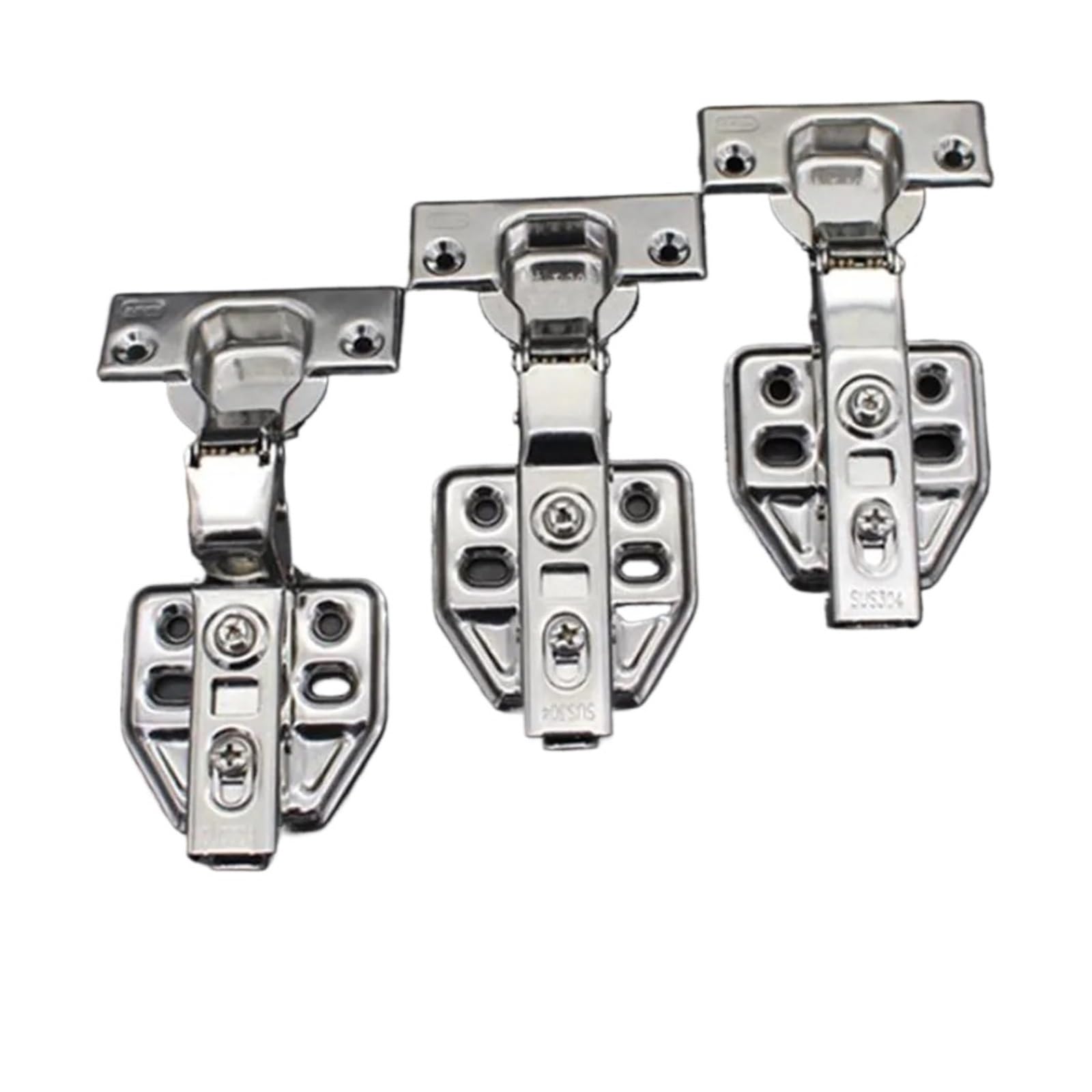 Kitchen Cabinet Hinges, 3pc 35mm Stainless Steel Hinge Damping Buffer Hydraulic Hinge Kitchen Cupboard Furniture Hardware Accessories (Size : Large Bend) (Size : Straight)