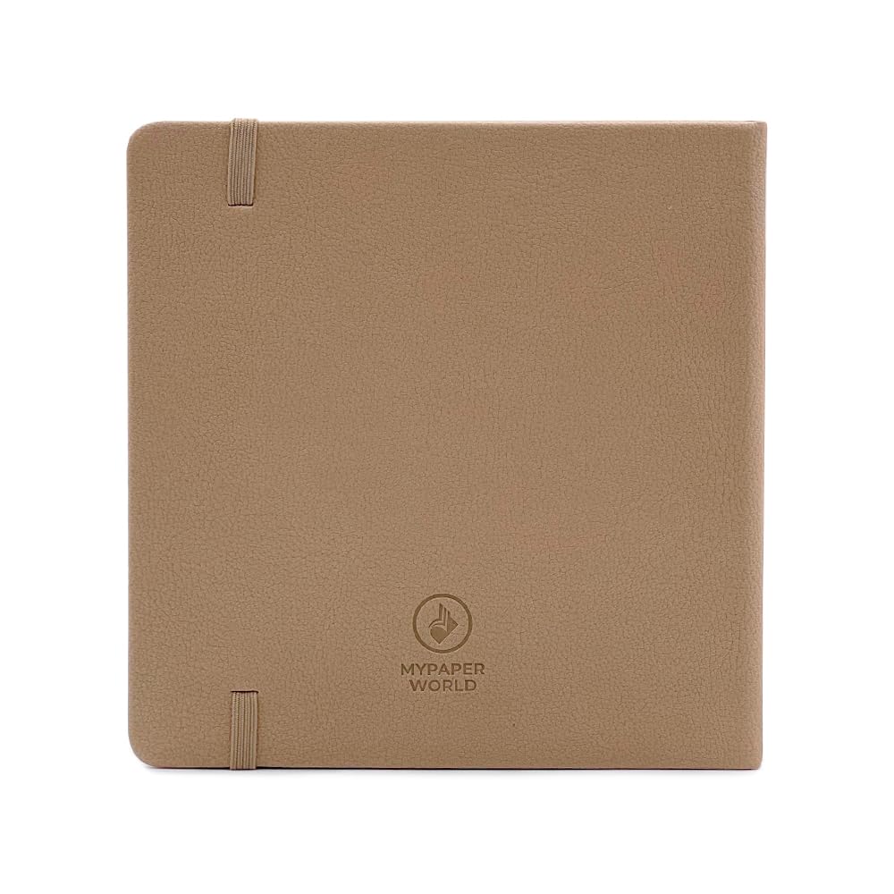Mypaperworld Szkicownik akwarelowy 300 g/m², 100% bawełna, 16 x 16 cm, bezkwasowy, 24 arkusze, 48 stron, tłoczony na zimno (beżowy)