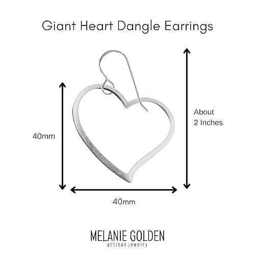 Miniatura 3 de Heart Dangle Earrings  Love Drop Earrings for Women and Girls  Gift for Her  Valentines Jewelry  Multiple Styles Available (Giant Heart Earrings)