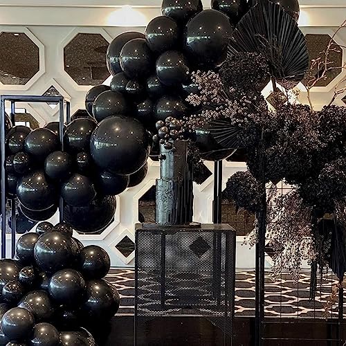 PartyWoo 100 pcs 5 Inch Silver Metallic Balloons and Black Balloons 140 pcs 18 12 10 5 Inch - image 6