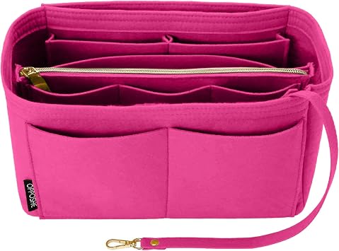 OPPOSHE Handbag Organizer Insert for Handbag Soft Felt Bag Insert Organizer Tote Handbag Organizer Fits LV, Coach, MK, Kate Spade, Goyard, Long Shan, Rosie S