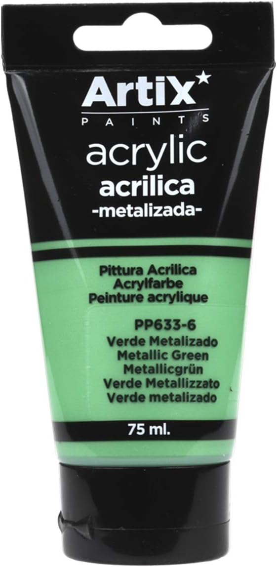 plascolor PP633 – 6 Acrylic Paint, 75 ml, Metallic Green
