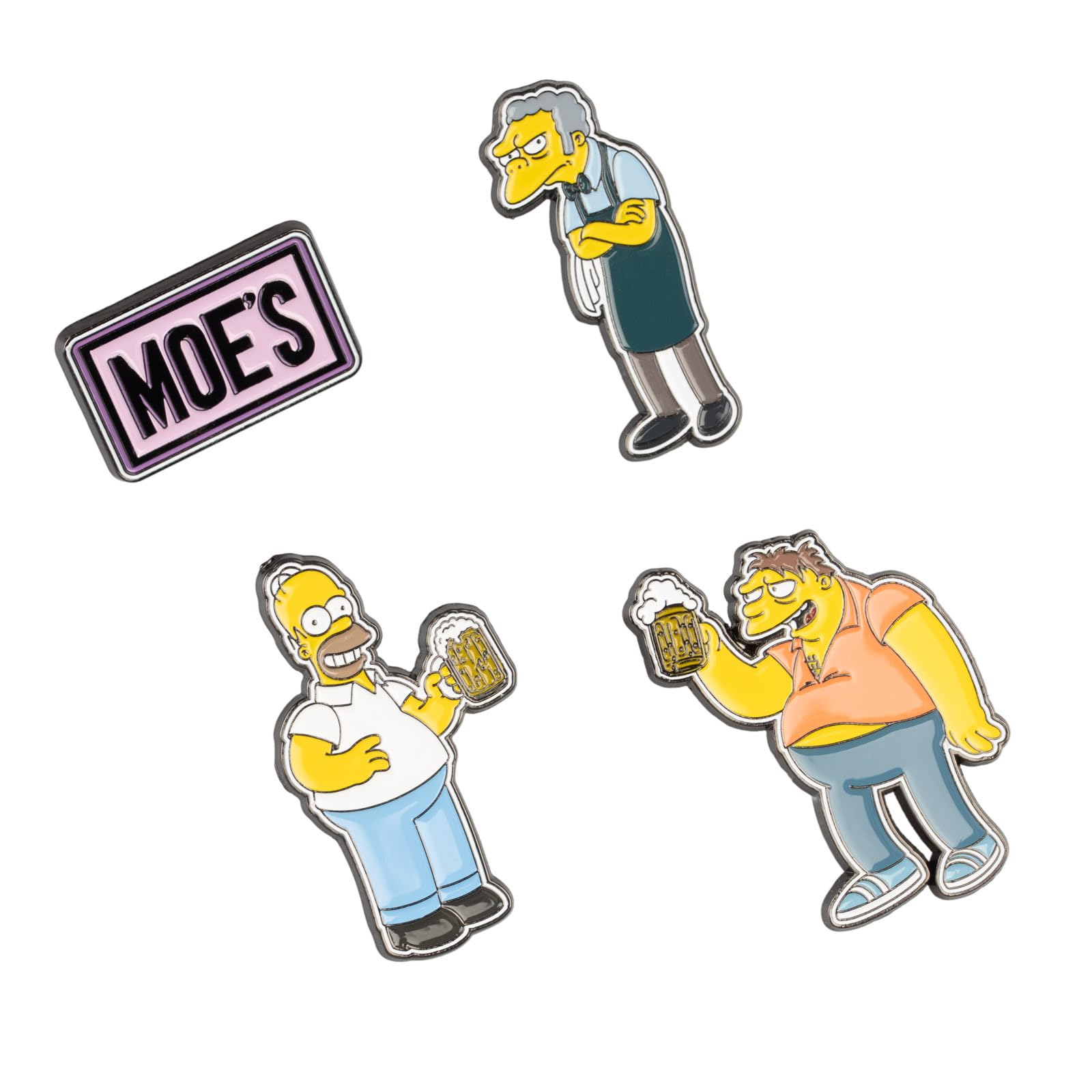 Grupo Erik Set of 4 Enamel Pins - The Simpsons Merchandise | Cute Pin Badges, Bag Pins | The Simpsons Gifts under 15 Pounds, Homer Simpson Gifts for Friends