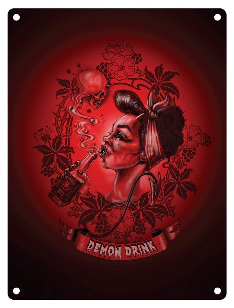 Small (150 x 200mm) Metal Sign - Alchemy Gothic (Demon Drink)