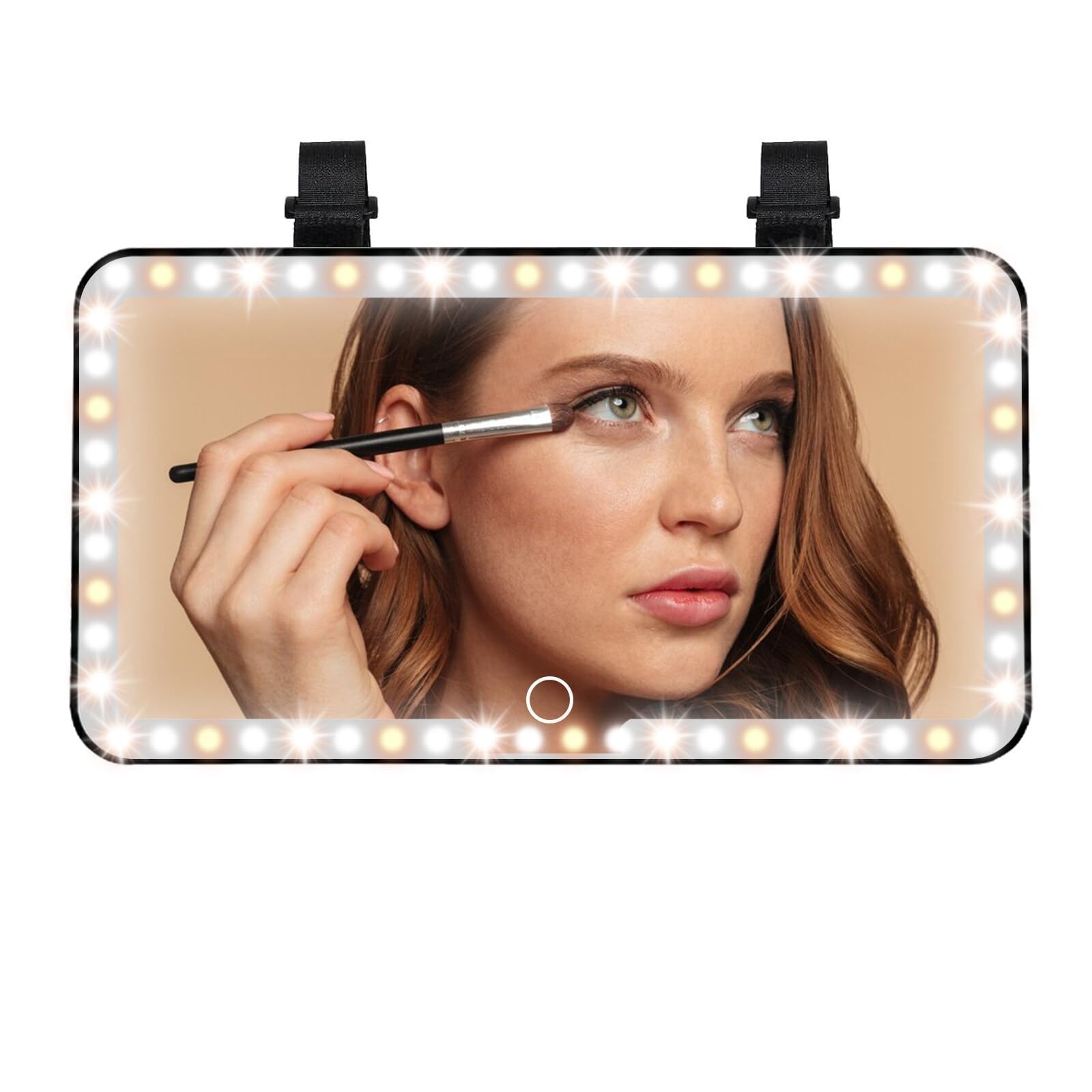 OSHIMA Car Visor Vanity Mirror with LED Lights Car Sun Visor Vanity Mirror Universal Car Sun Visor Mirror Car Mirror 3 Light Mode Simple Practical Sun Visor Mirror for Most Cars