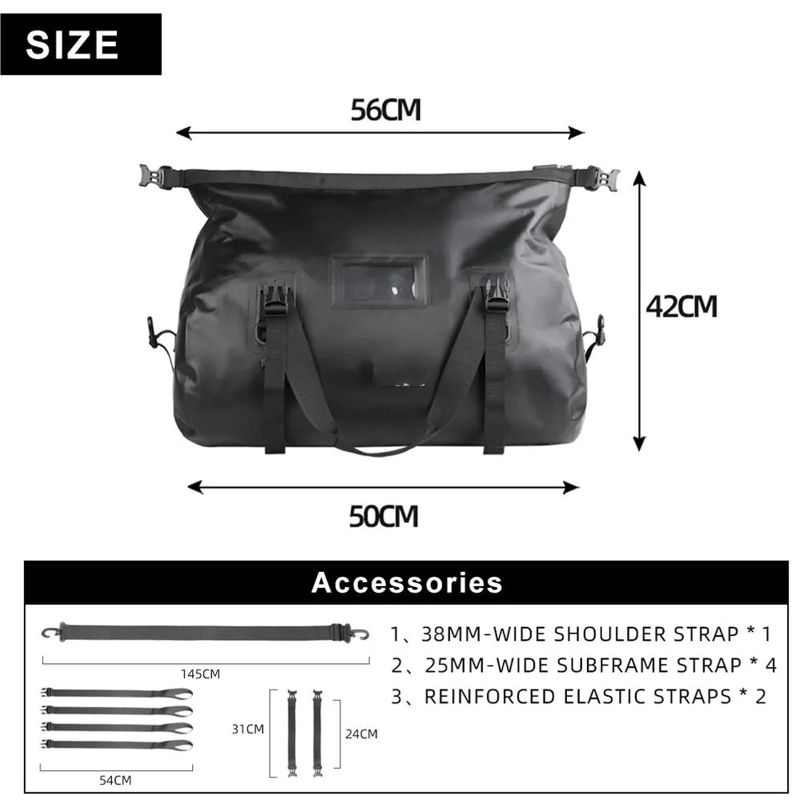 Motorradtasche Motorradtasche, 45 L, Hecksatteltasche, Strapazierfähig, Trockenes Gepäck, Outdoor-Tasche, Motorrad-Rücksitztasche, Reisetasche Für Motorradfahrer