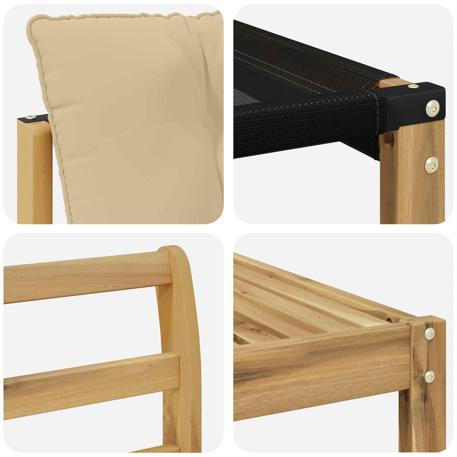 Outdoor-Sofagarnitur mit Kissen 8 Stück Weiß Beige wetterfestes Massivholz Garten Tisch Sitzgruppe für Terrasse Balkon Lounge