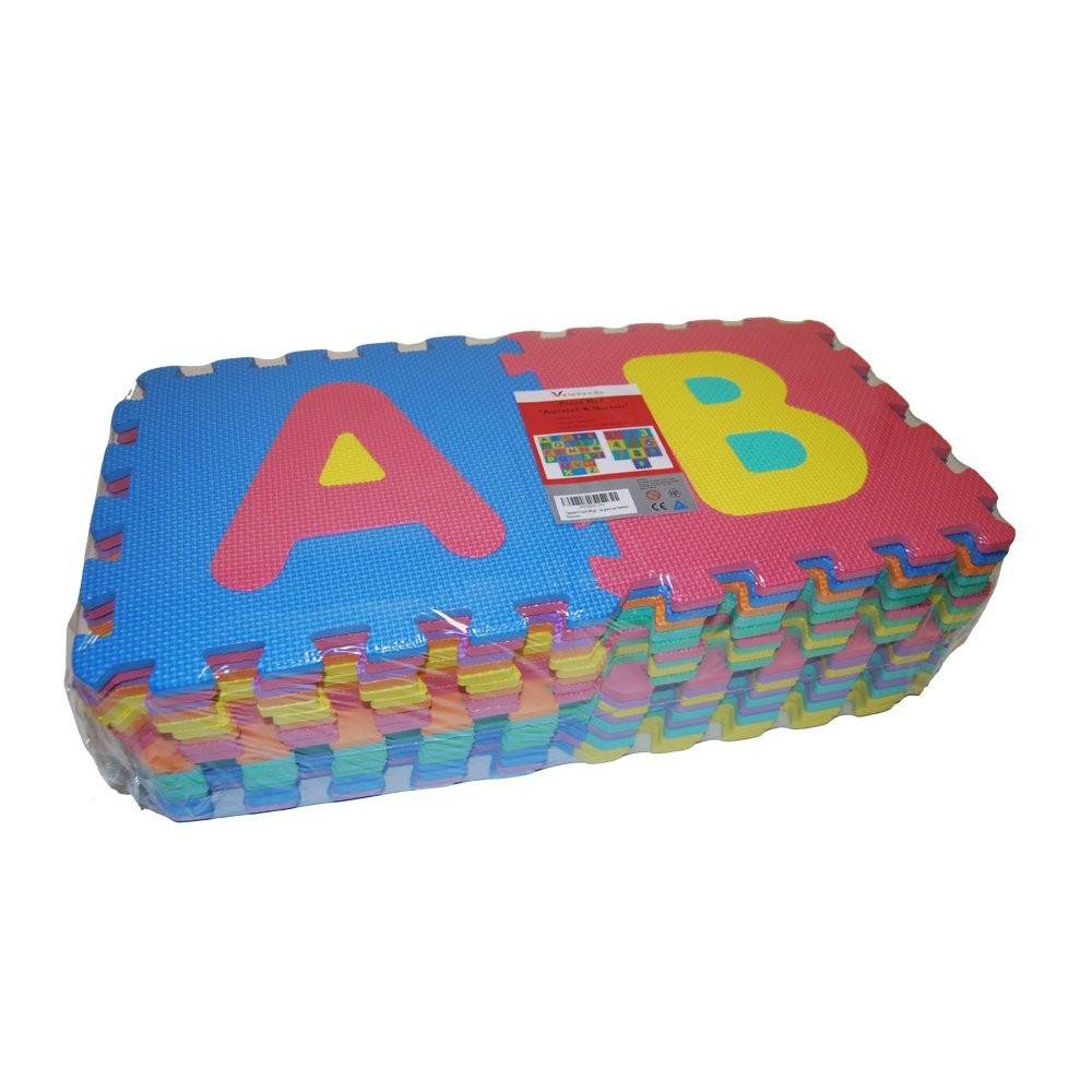 VeloVendo® - Dywan do puzzli dla dzieci XXL - 36 elementów z certyfikatem CE i przetestowany przez TÜV, miękka pianka EVA, mata do zabawy dla dzieci, mata do zabawy, mata do zabawy dla noworodków