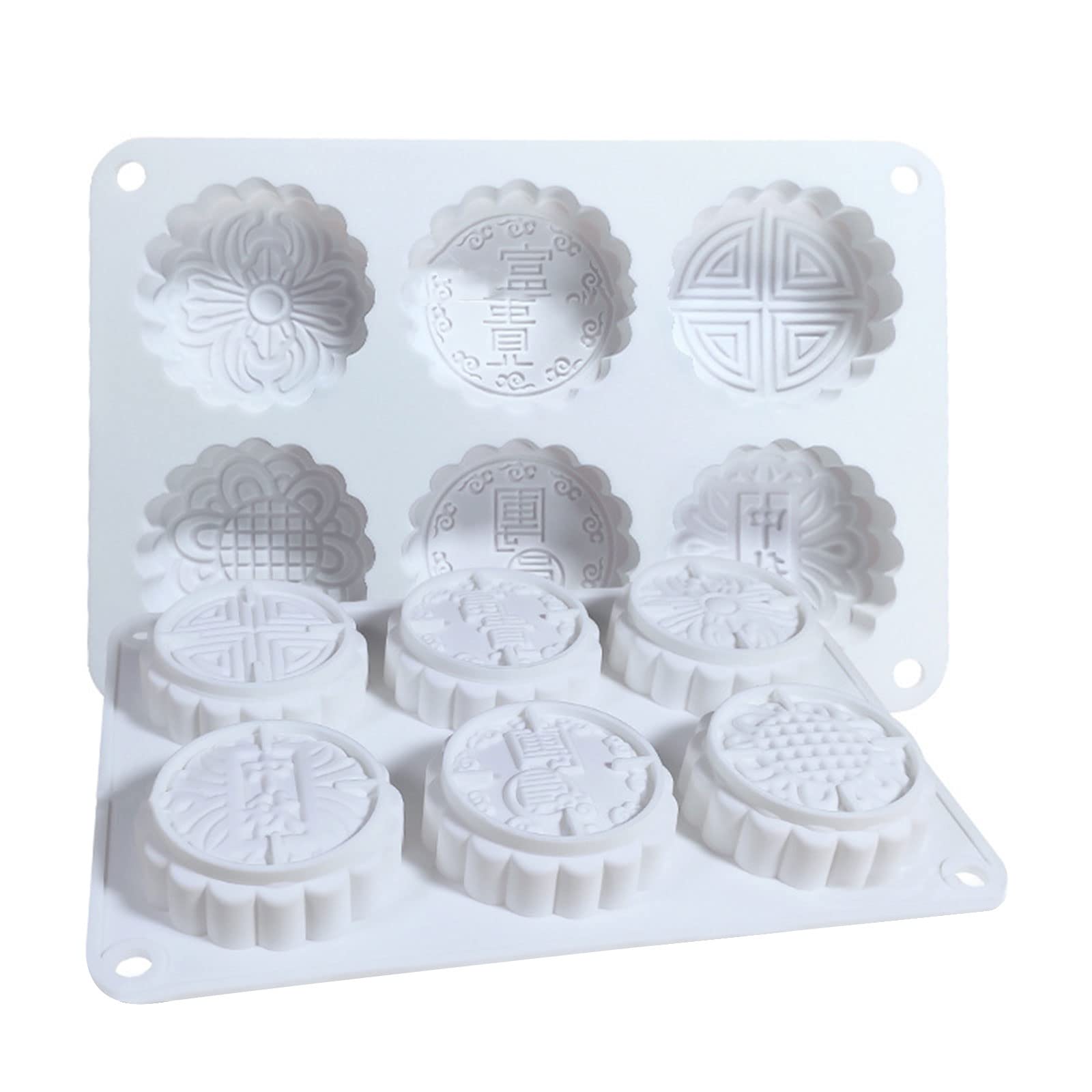 Elnwnnkc Silicone Mid-Autumn Themed Stamps Silicone Molds Jelly Kitchen Baking Accessories Dessert Molds
