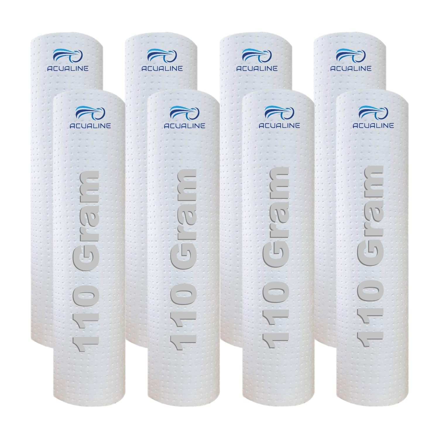 ACUALINE Dotted High Density Spun Filter for Water Purifier, 10 Inch 5 Micron Water Filter Cartridge, 110 gm Filter Candle, Pre Filter Cartridge for RO Water Purifier (Pack of 8)