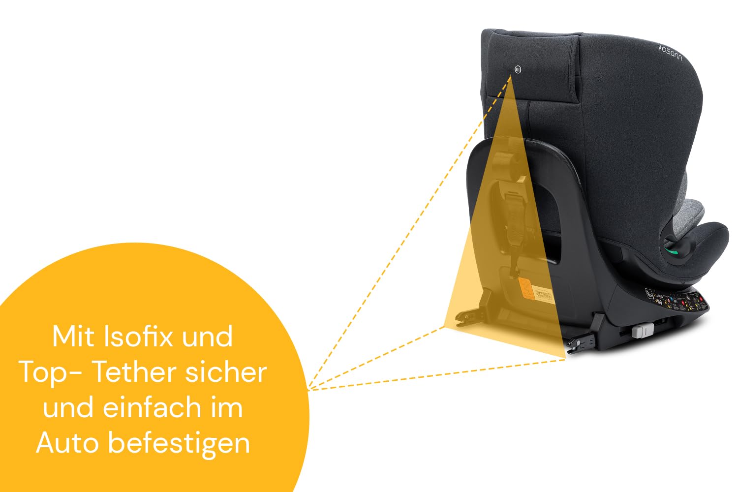 Osann Floyd360 Reboarder 360 drehbar mit Isofix, Kindersitz ab 1 Jahr | Kinderautositz 40-150 cm, 360 Grad drehbar in allen Positionen, bereits ab Geburt nutzbar, extra sicher und komfortabel-Grey