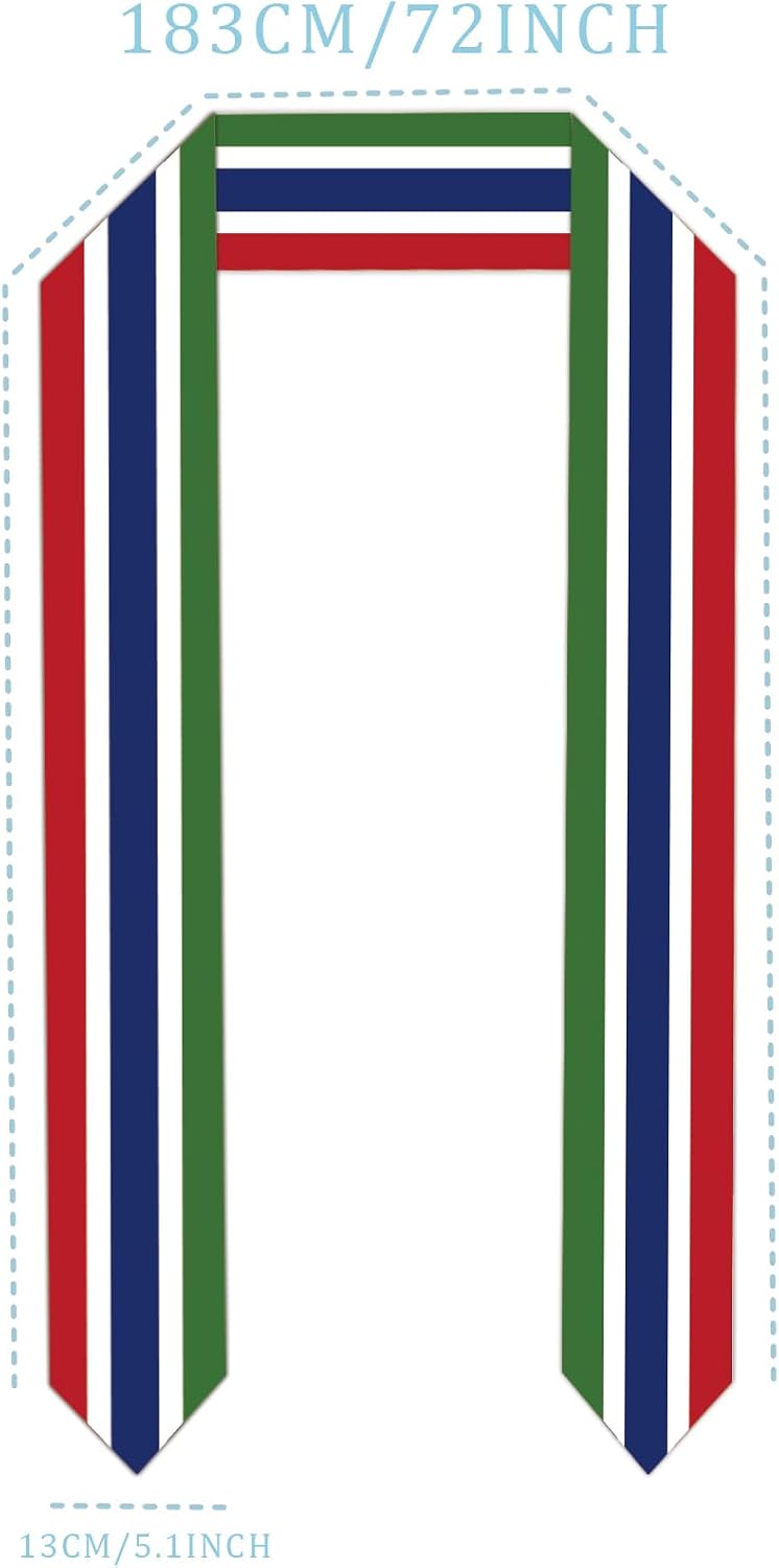 Gambia National flag Graduation sash adult Stole Sash for International study students for class