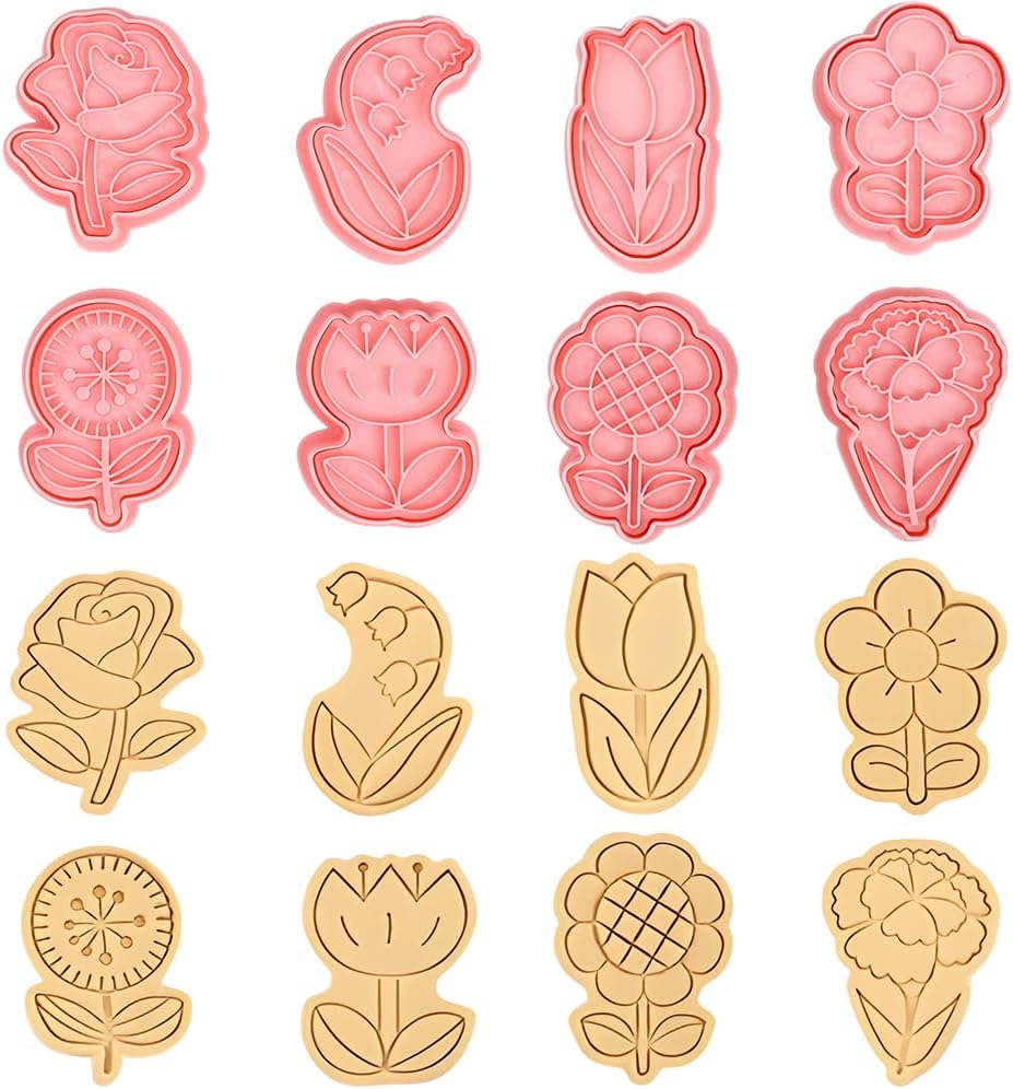 8PCS Mixed Shapes Polymer Clay Molds Christian Polymer Clay Cutters Easter Communion Mold Cross Hearted Clays Decorative Mold Clays Tools and Molds for Pendants DIY Projects