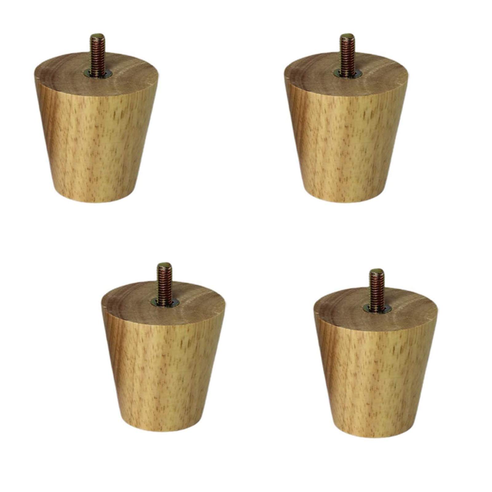 Gambe per Tavolo Piedi per mobili Set di 4 Gambe per divani in Legno massello di Ricambio per mobili in Legno di Gomma, Gambe per Letto, Gambe per mobili TV Moderne, Piedini per tavolino da