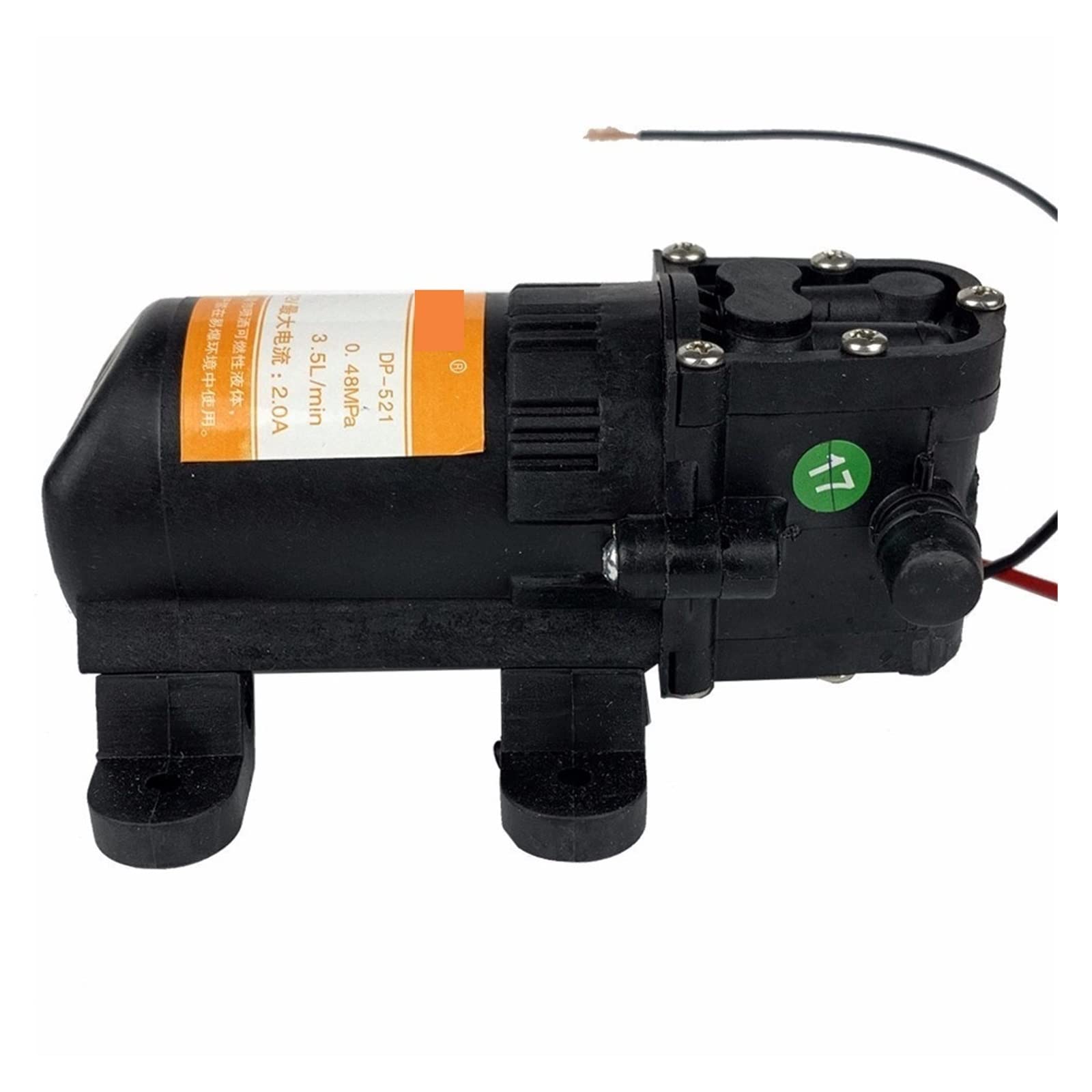Trwały DC 12V 70PSI 3.5L/min czarny mikro wysokociśnieniowy membranowy zraszacz wody myjnia samochodowa 12 V rolnicza elektryczna pompa wodna