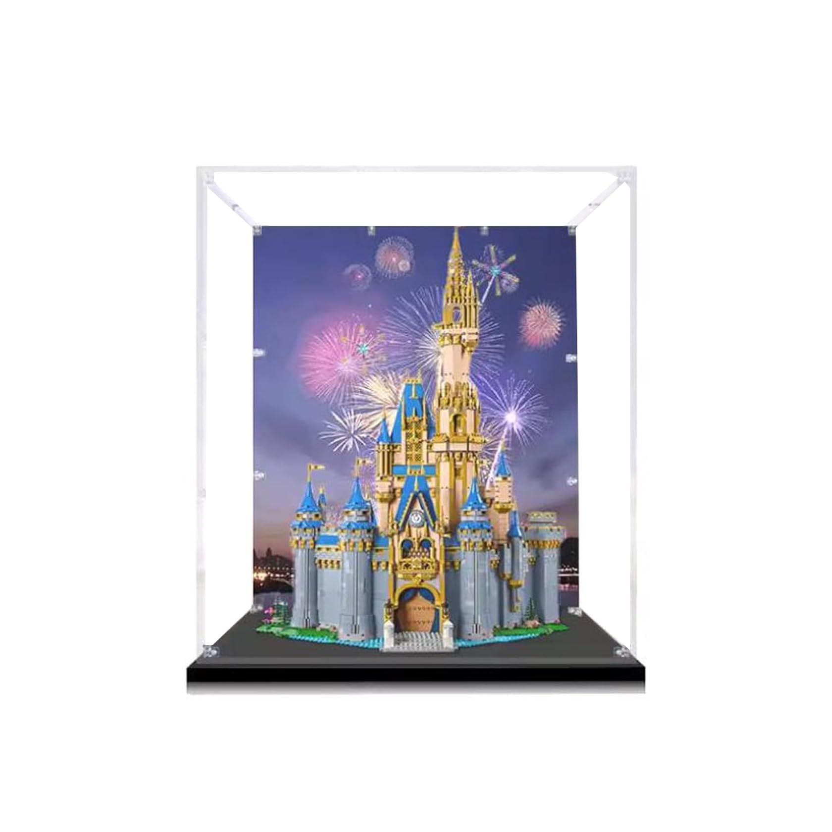 Display Case for Lego Disney Castle 43222, Dustproof, UV-Protected, Custom Fit Showcase, Gifts for Lego Lovers, Storage (Theme B-82*62*37cm)