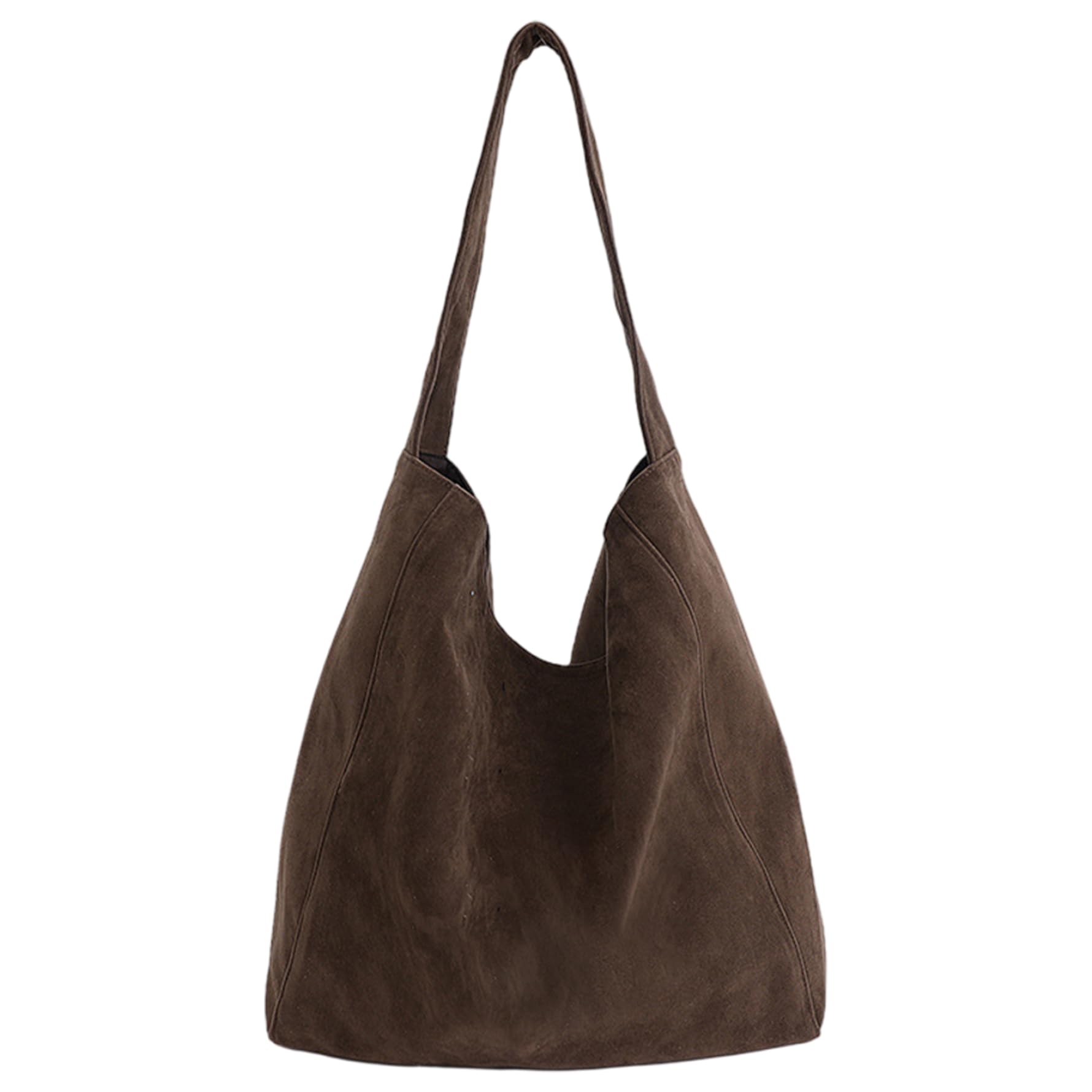 Cakeeyum Women's Brown Suede Slouchy Shoulder Bag Large Capacity Vintage Suede Shoulder Bag For Bags, Slouchy, Handbags For Sued