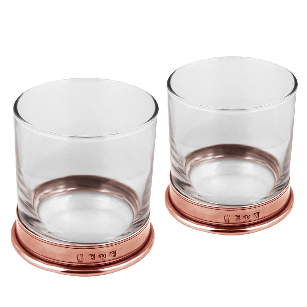 English Pewter Company Rose Pewter Copper Finish Whisky Glass Tumbler Set [RP02]