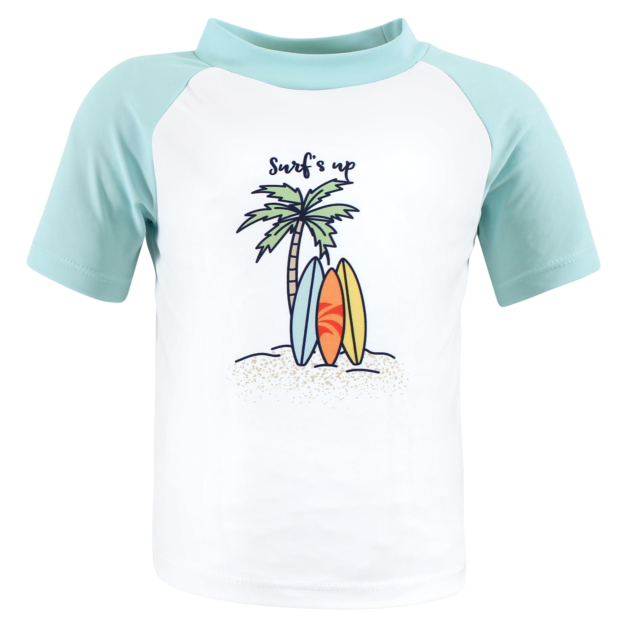 Hudson Baby Unisex Baby Swim Rashguard Set, Mint Surfer, 4T