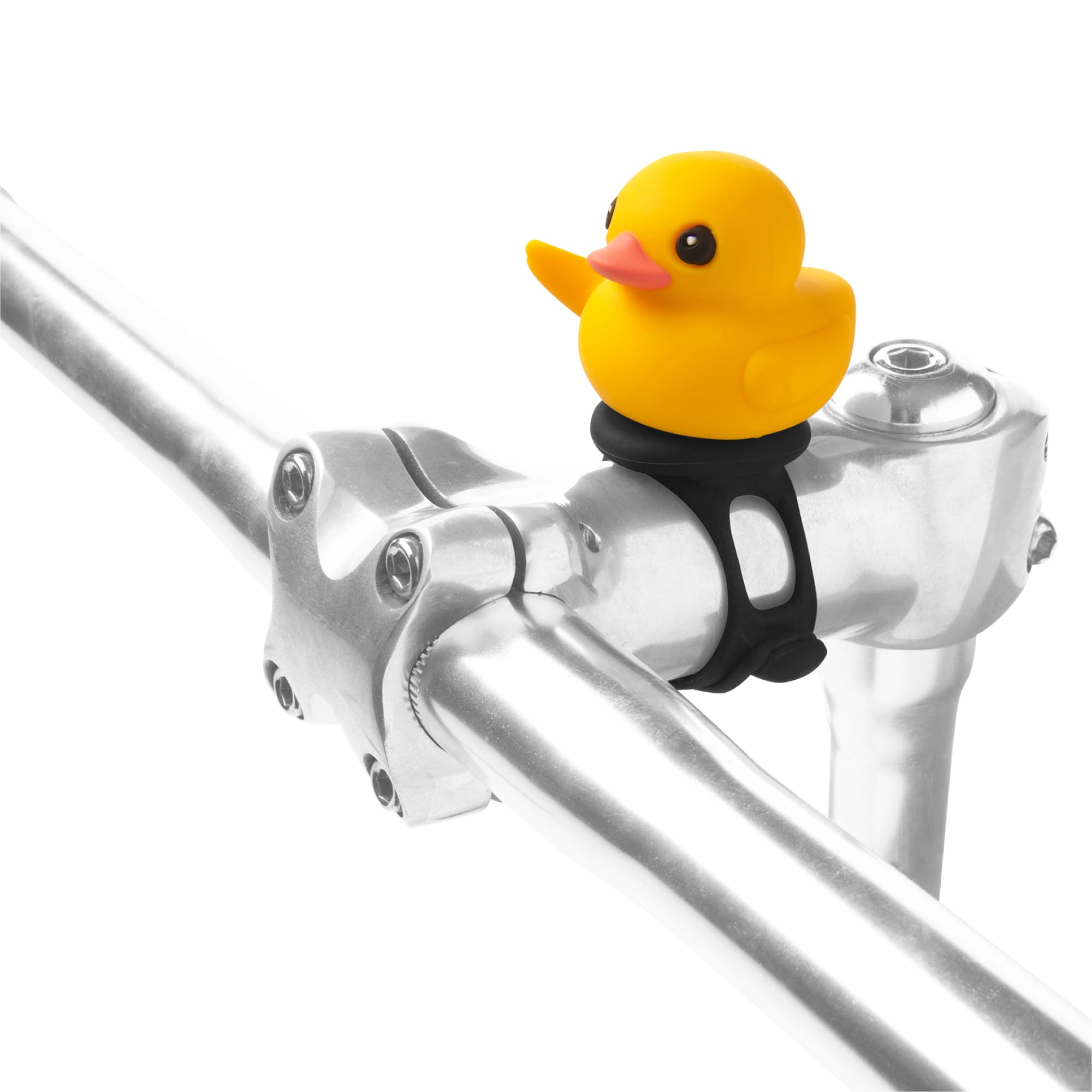 BONE Character Bike Domestique, Cute Bicycle Ornament for Stem and Handlebar, Waterproof Silicone Toy Decoration for Scooters, Cycling Accessory for kids, Strap-On Type - Patti Duck
