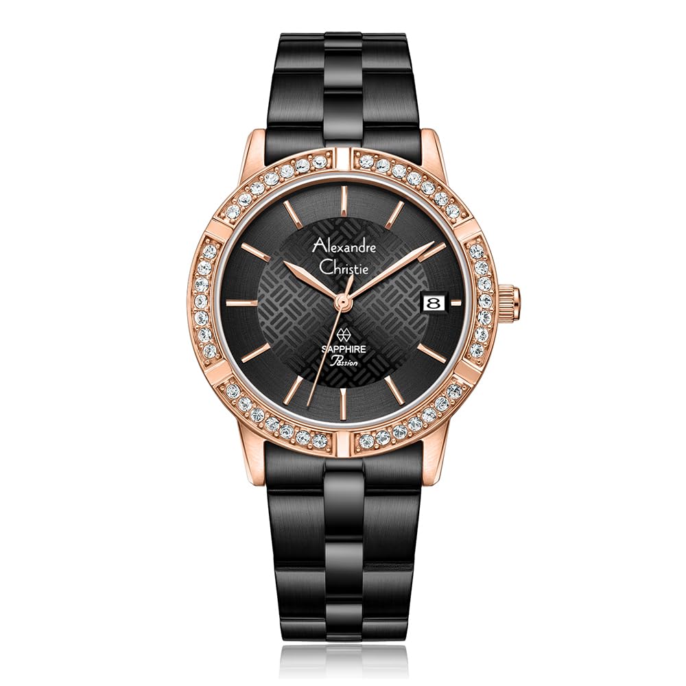 Alexandre ChristieAC 2A82 LDB Ladies Passion Watch - Black Rose Gold