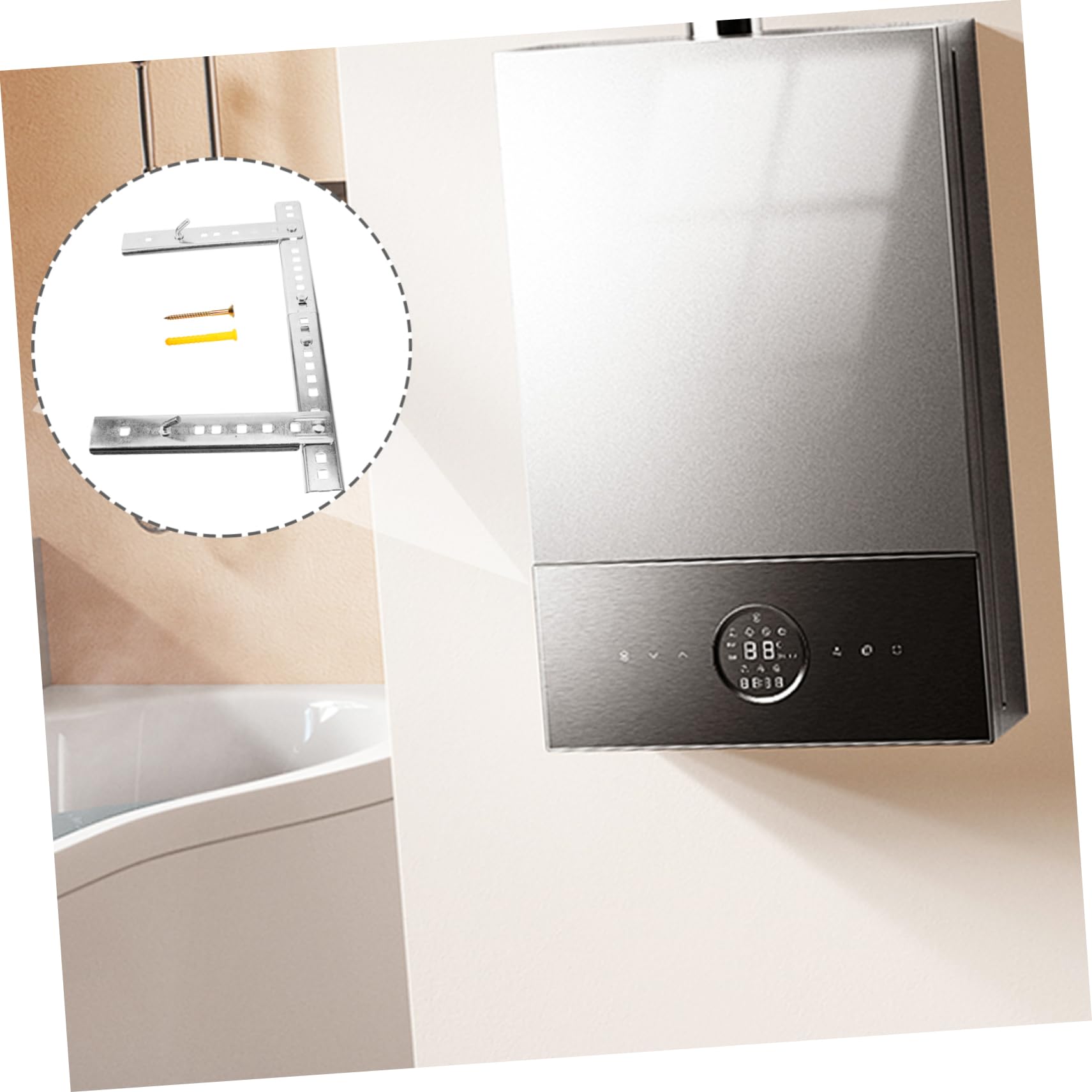 Calentador Estable Hierro de Soporte de Eléctrico Agua para Rápida Instalación y Pequeños Reducidos Adecuado para Baños Espacios