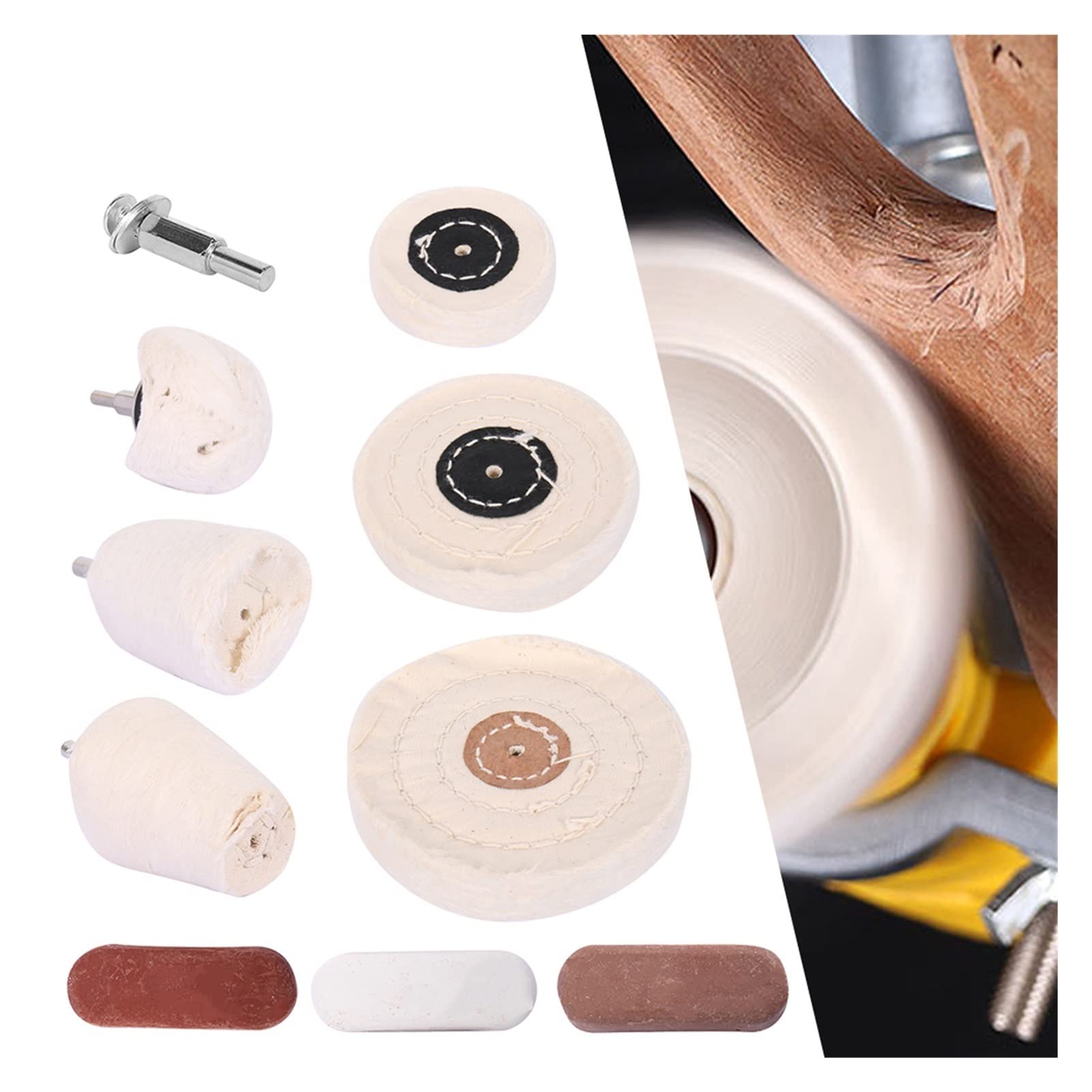 yaoqijie 10 SZTUK Car Buffing Pad Polski Auto Waxing Wox Disc Hub Uroda Narzędzie Do Czyszczenia Aluminium Stali Nierdzewnej Polerowanie Gadżety samochodowe lasting
