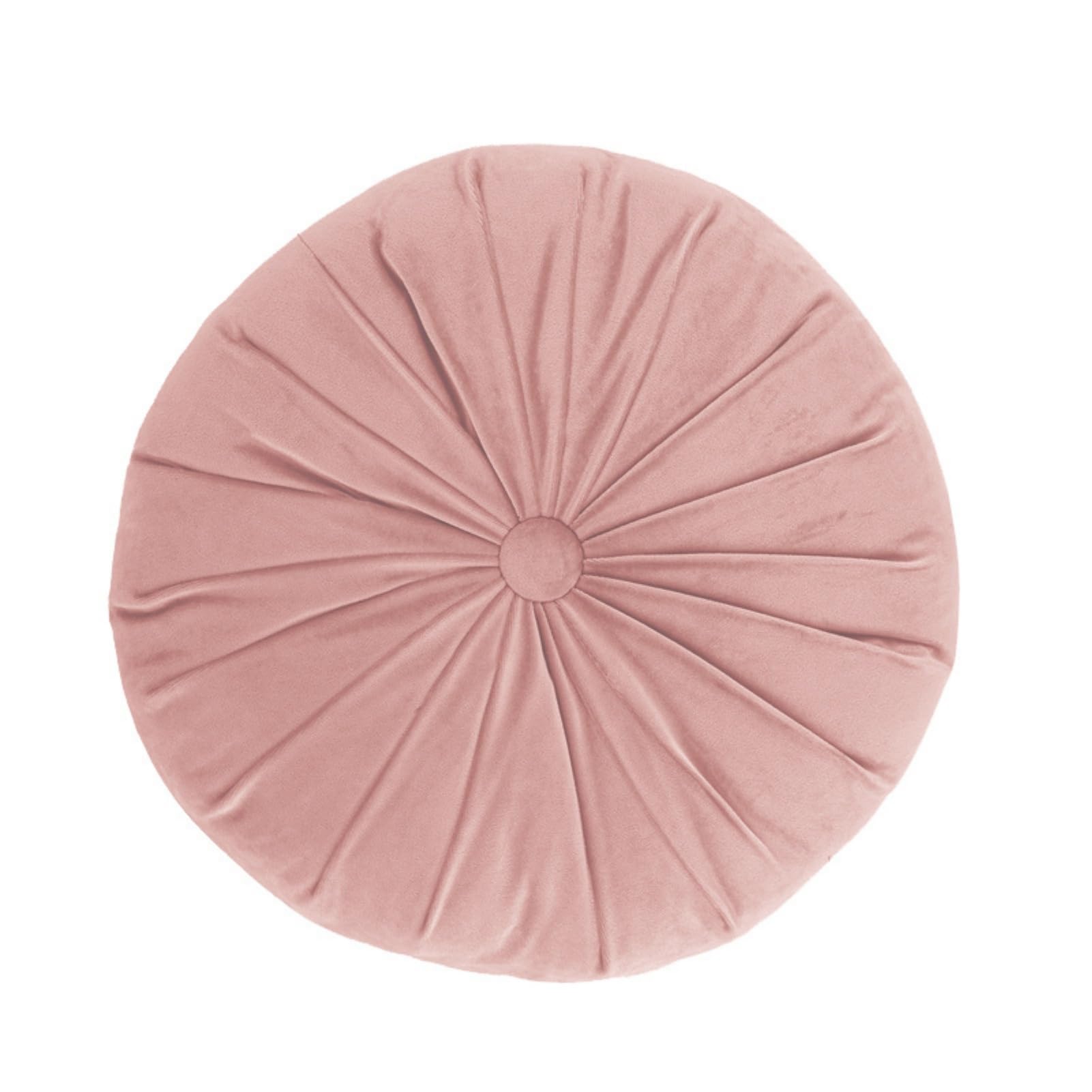 YB-FCJKPA Round Throw Pillow Pumpkin Pleated Meditation Pads Solid Color Home Decorative Floor Cushion for Sofa Chair Living Room Decoration (Pink)