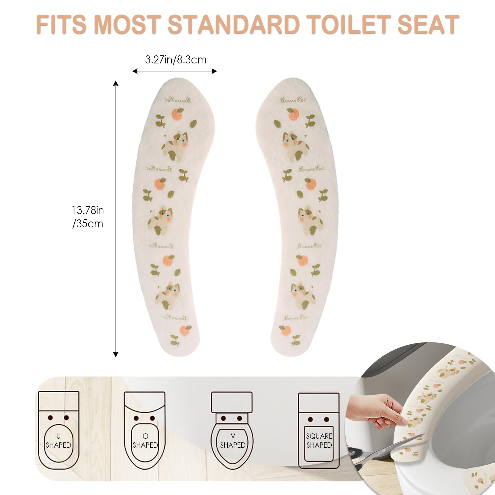 3-Pack Toilet Seat Cushion Covers - Soft and Comfortable, Washable and Reusable, with Adhesive Backing