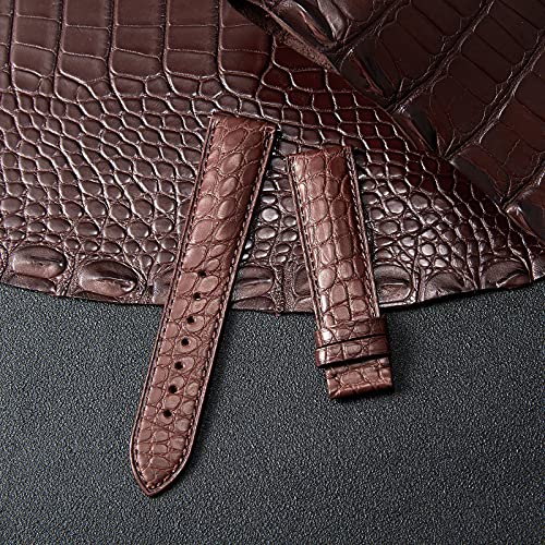Binlun Crocodile Leather Watch Strap With 3 Colors Buckle Set For Men Women 18/19/20/21/22/24Mm Alligator Leather Watch Band Quick Release Classic Leather Bands Black Brown Blue Red White #TOP3
