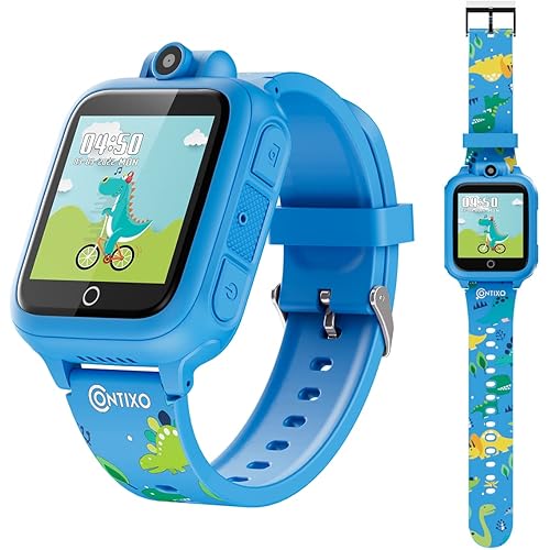 Contixo Smart Watch for Kids - Kids Watch Digital Watches with Camera Music Games Smartwatch Educational Toy for Boys Girls Ages 3 4 5 6 7 8 9 10 11 12 Year Old Birthday Gifts Ideas for Kids (Blue)