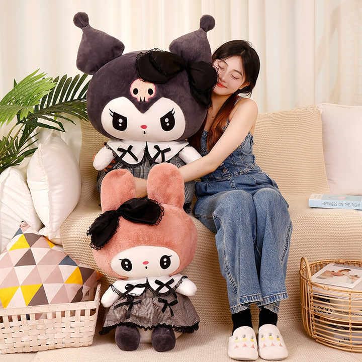 Image of Black Frock Kuromi Soft Toy Teddy Bear Adorable Plush Toys for Kids & Babies Cuddly Animal Stuffed plushie & Huggable Gifts for Toddlers, Boys & Girls