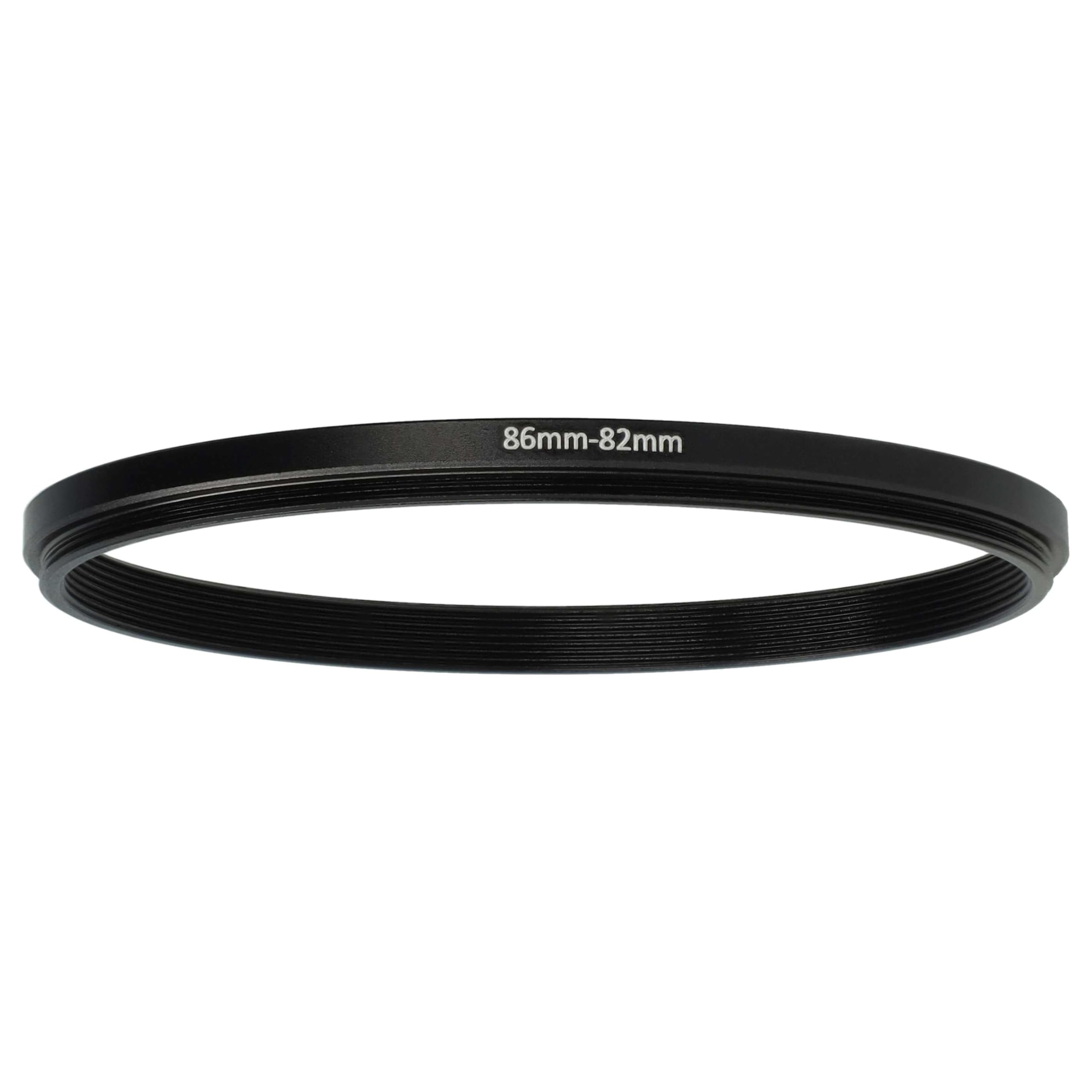 vhbw Bague d'adaptation Step-Down 86 mm vers 82 mm pour Appareil Photo - Réducteur, métal Noir
